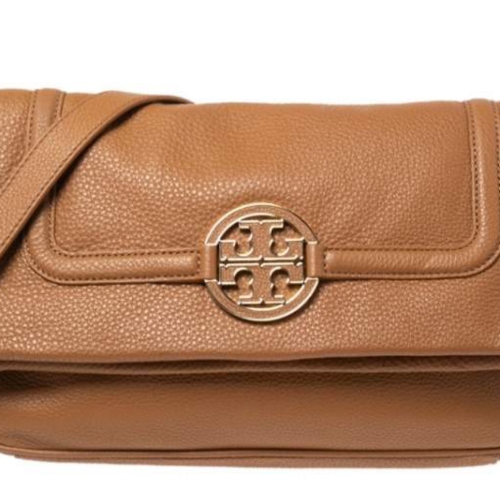 Tory Burch tan leather Amanda cross over cross body